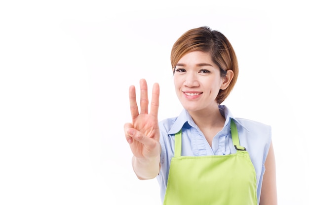 portrait young woman with apron