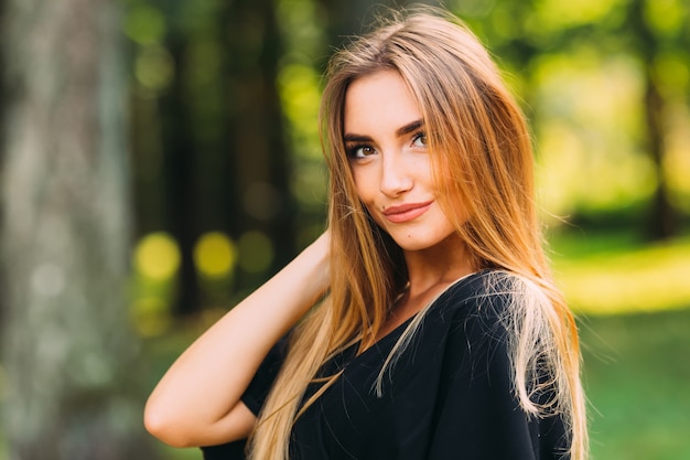 Portrait of a young woman with a beautiful makeup.