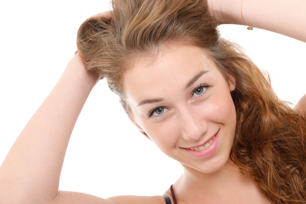 Portrait of a young woman with a beautiful smile