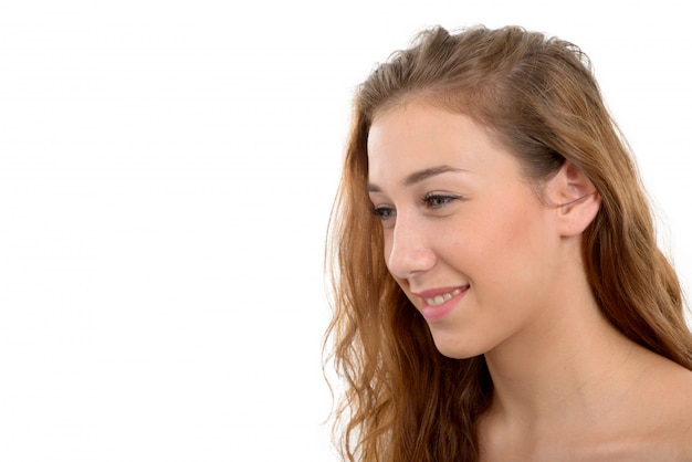 Portrait of a young woman with a beautiful smile