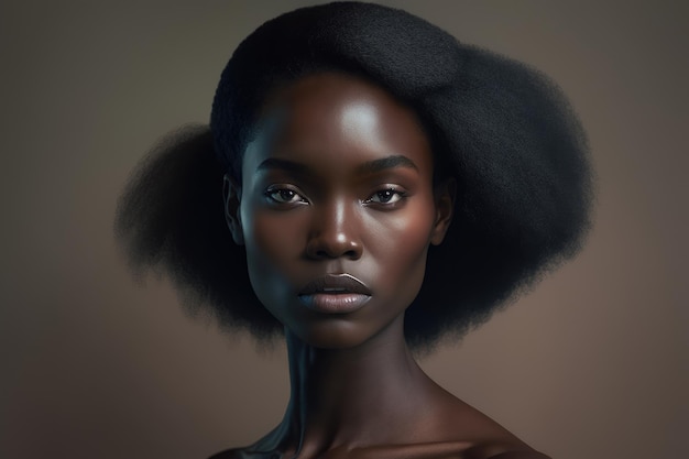 Premium Photo | A portrait of a young woman with a dark skin and a ...