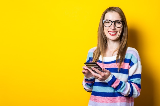 portrait young woman with phone