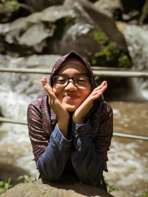 Photo portrait of young woman