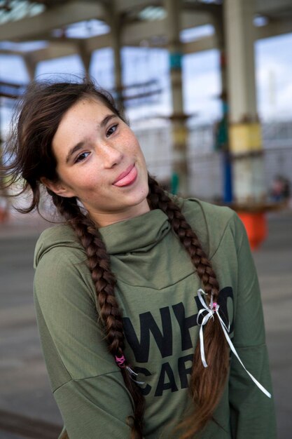 Photo portrait of young woman