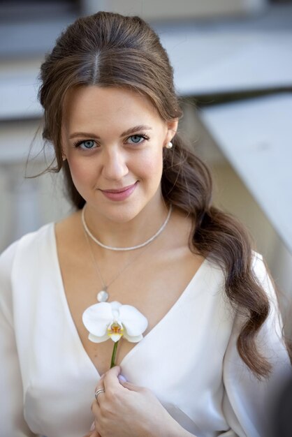 Photo portrait of young woman