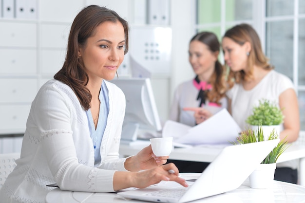 Portrait of young women working in modern office