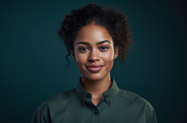 Photo portrait of a young working woman