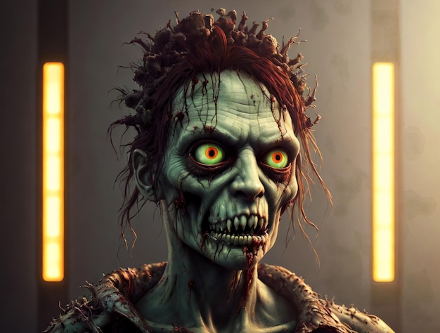 Portrait of a zombie woman