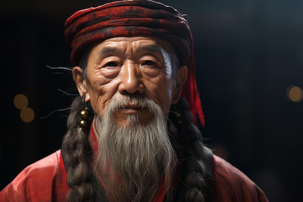 Portraits of elders sharing ancient Chinese New Ye 00686 02