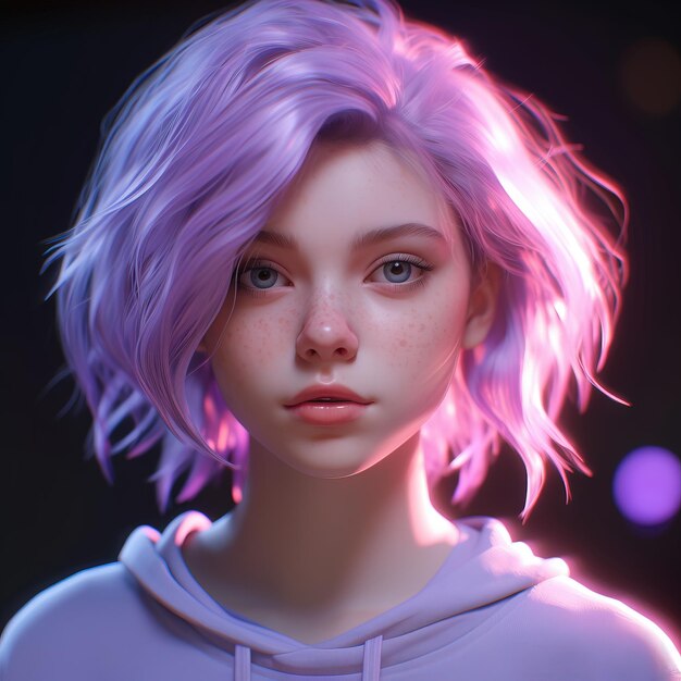 Portraits nightcore light girl ai generated image