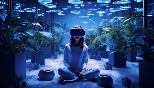 Foto rappresenta un'esperienza di realtà virtuale progettata per il blue monday