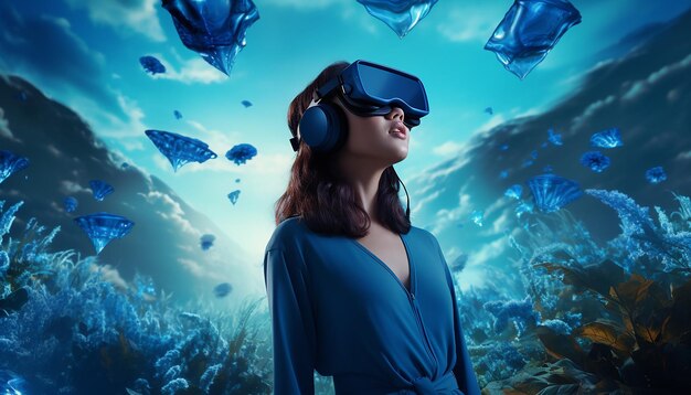 Foto rappresenta un'esperienza di realtà virtuale progettata per il blue monday