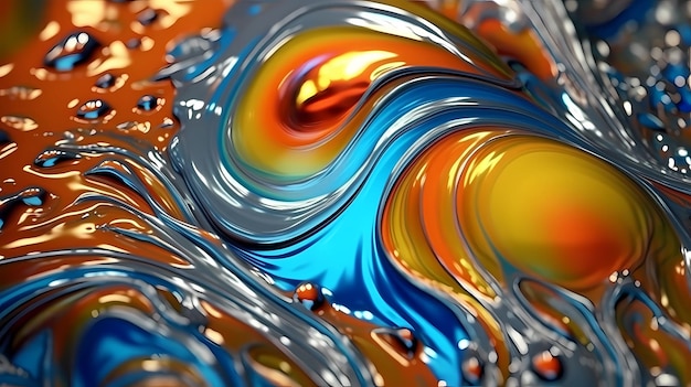 The portrayal of liquid metal background wallpaper