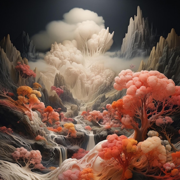 Portraying the chaos and beauty of nature in a surreal lan