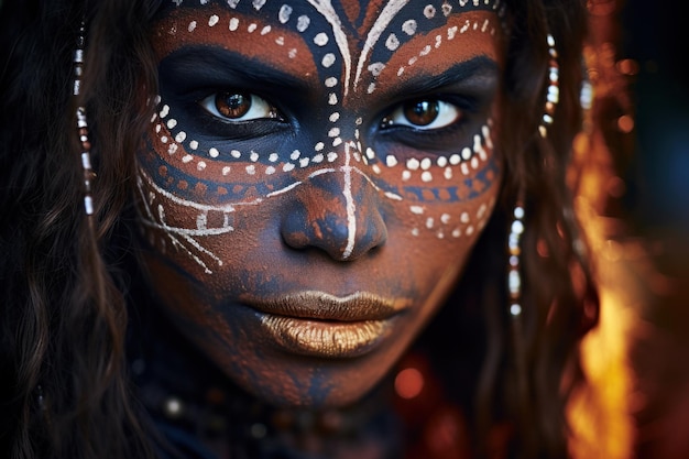 Portret dat het rijke erfgoed van de Australische inheemse cultuur van de Aboriginals toont Vrouw