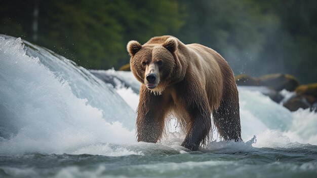 Portret Een Grizzly