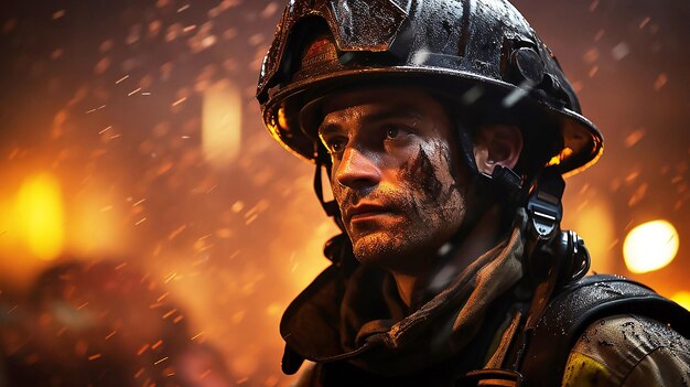 Пожарный Portret ищет потенциальных выживших