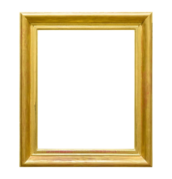 Portret gouden decoratieve fotolijst op witte achtergrond