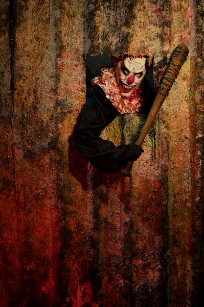 Foto portret van angstaanjagende clown