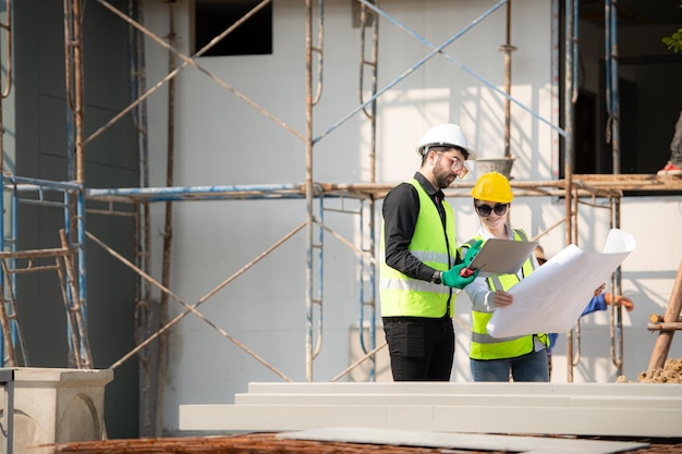 Portret van architect en ingenieur met ervaring in de bouw met meerdere verdiepingen