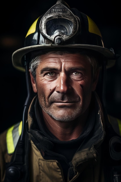 Portret van brandweerman generatieve AI