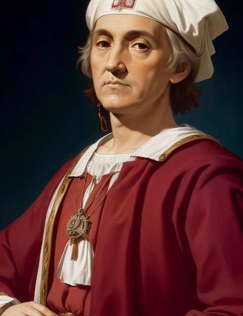 Foto portret van christopher columbus die de wereldgeschiedenis veranderde door de ontdekking van amerika