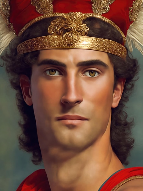 Portret van de Griekse god Hermes AI gegenereerd