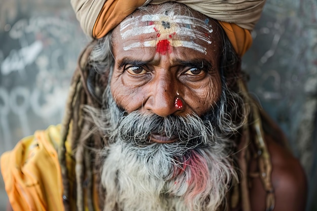 Portret van de Indiase Sadhu baba Varanasi