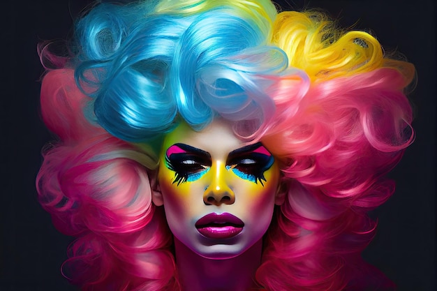 Portret van drag queen fictief personage ai generatief