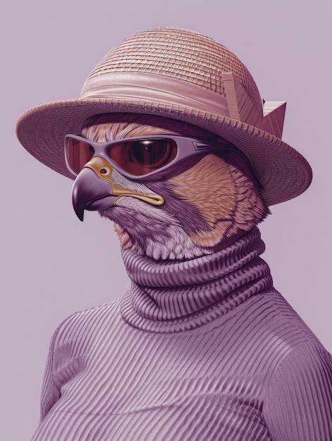 portret van Eagle met zonnebril en kleding cosplay mens