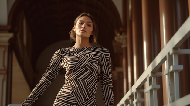 Foto portret van een aantrekkelijke vrouw in de stad