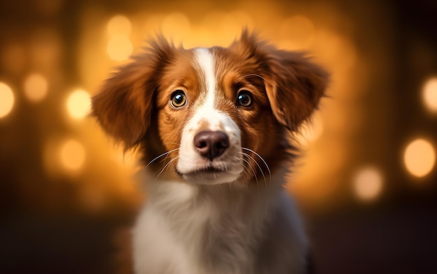 Portret van een achtergrond van de hond van de adorbalebaby