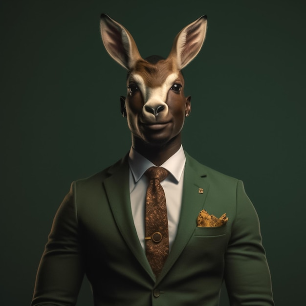 portret van een Afrikaanse ondernemer met springbok