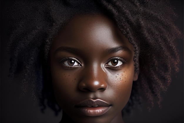 Portret van een afro-vrouw ai genereerde geen echt persoon