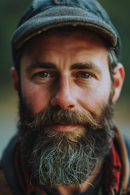 Foto portret van een baarde man met een grijze baard en snor