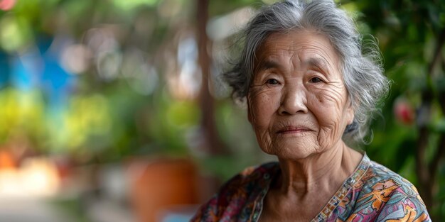 portret van een bejaarde mooie vrouw Generatieve AI