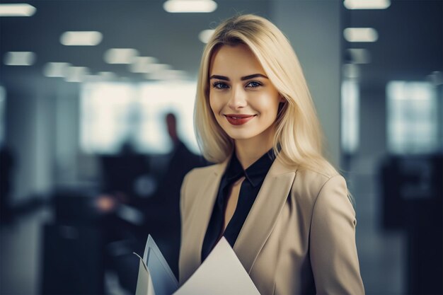 Portret van een blonde zakenvrouw