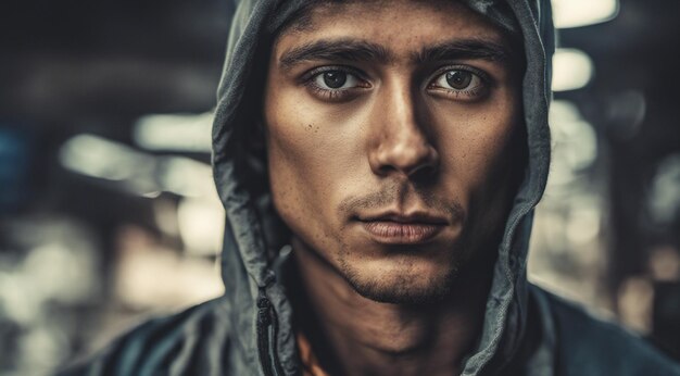 Foto portret van een bouwvakker harde werker op het werk portret van een man met helm harde werker