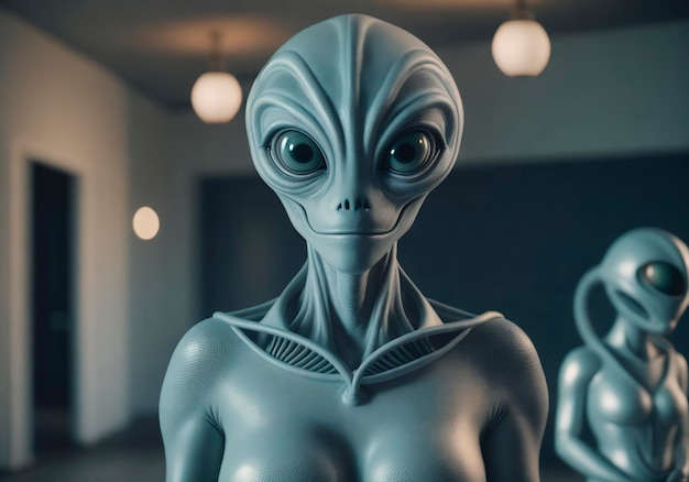 Portret van een buitenaards wezen, een griezelige mensachtige Generatieve AI