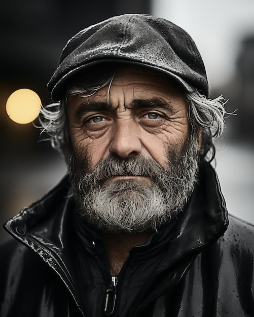 portret van een dakloze man