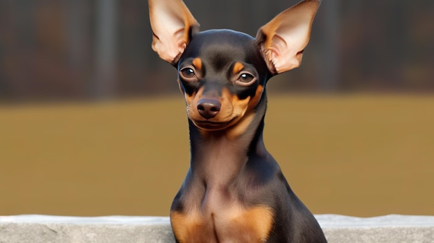 Portret van een Deen Portret van schattige Dwergpinscher hond AI generatieve