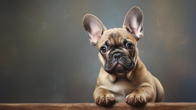 Foto portret van een franse bulldog die zit