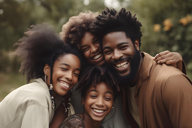 Portret van een gelukkig Afrikaans gezin