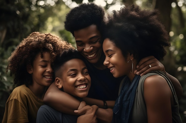 Portret van een gelukkig Afrikaans gezin