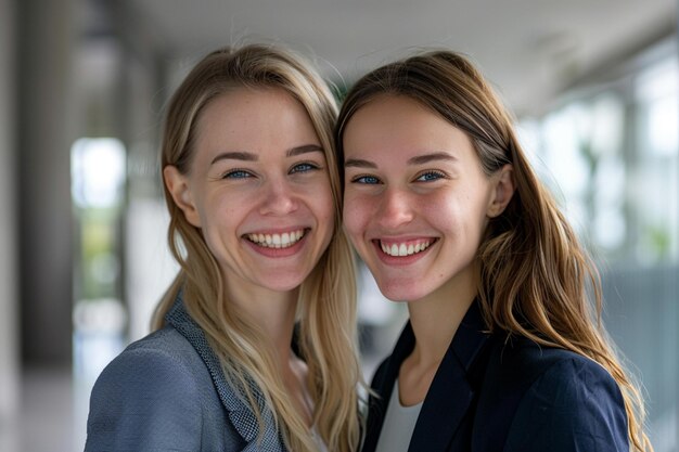 Portret van een gelukkig multi-etnisch zakenpaar dat voor de camera poseert