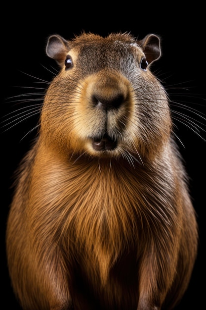 Portret van een gelukkige capybara