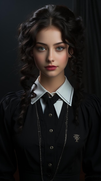 Portret van een gotische schoolstudent