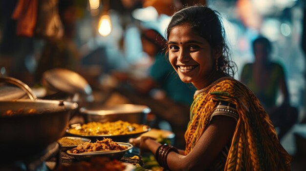 Portret van een groep vrouwen die straatvoedsel eten Generatieve AI