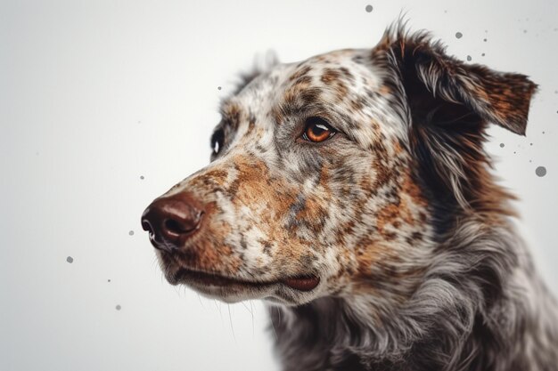 Portret van een hond geïsoleerd op wit gemaakt met behulp van generatieve AI