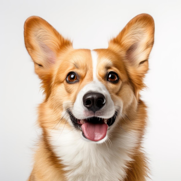 Portret van een hond op witte achtergrond